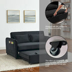 3-in-1 Versatile Velvet Double Sofa with Pullout Bed