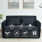 3-in-1 Versatile Velvet Double Sofa with Pullout Bed