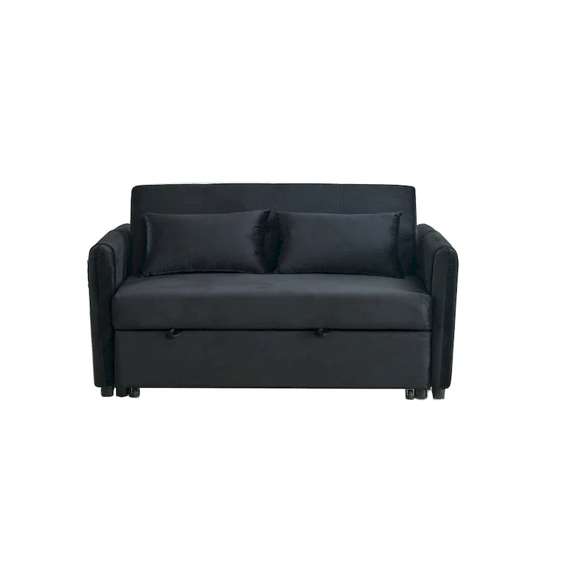3-in-1 Versatile Velvet Double Sofa with Pullout Bed