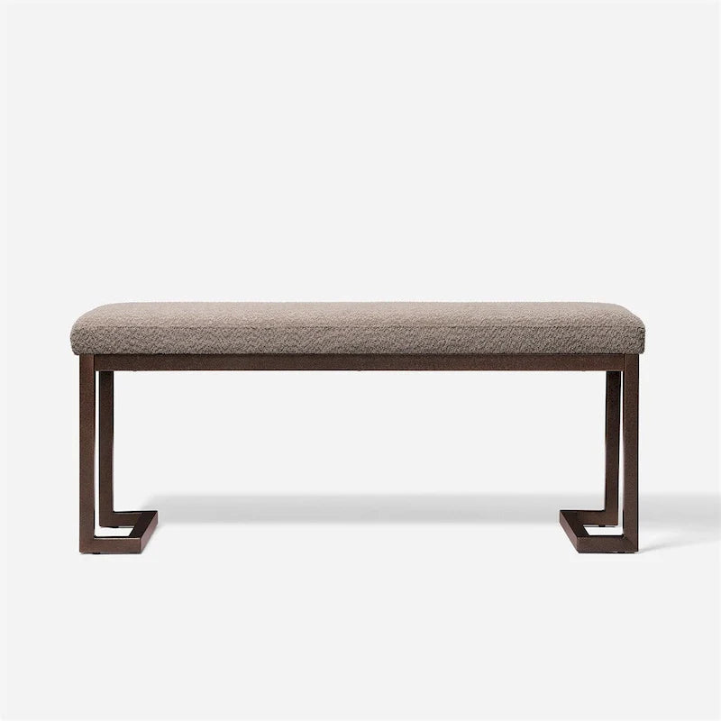 Contemporary Design Bench with Boucle fabric
