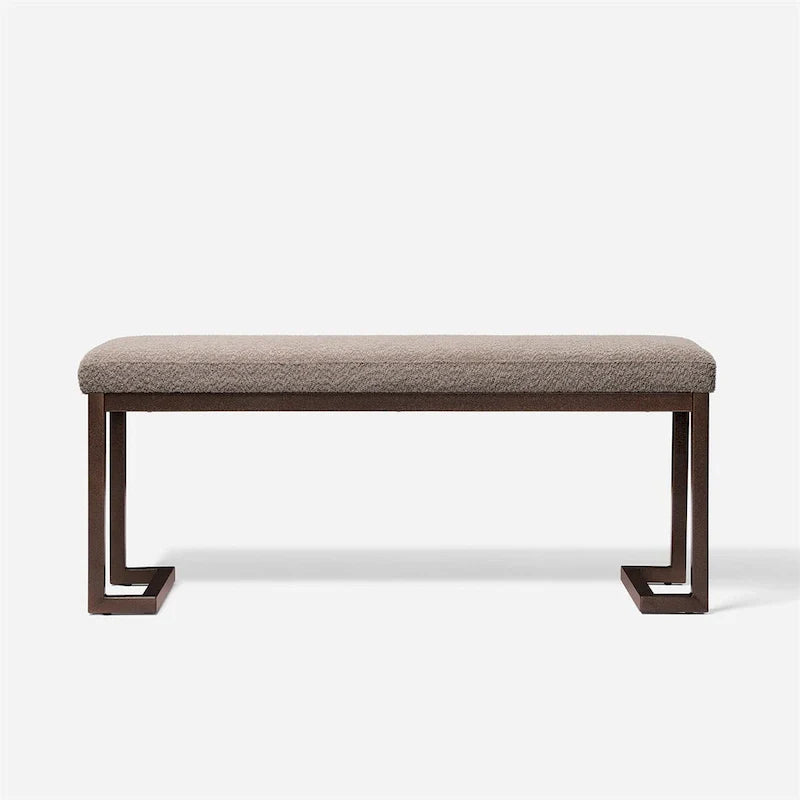 Contemporary Design Bench with Boucle fabric
