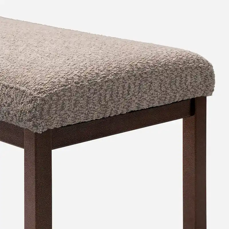 Contemporary Design Bench with Boucle fabric