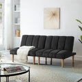 Corduroy Fabric Wooden Legs Convertible Sofa Bed