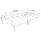 Corduroy Fabric Wooden Legs Convertible Sofa Bed