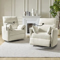 Barry Modern 38 Power Rocking Swivel Nursery Recliner with USB Ports Set of 2 by HULALA HOME