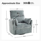 Barry Modern 38 Power Rocking Swivel Nursery Recliner with USB Ports Set of 2 by HULALA HOME