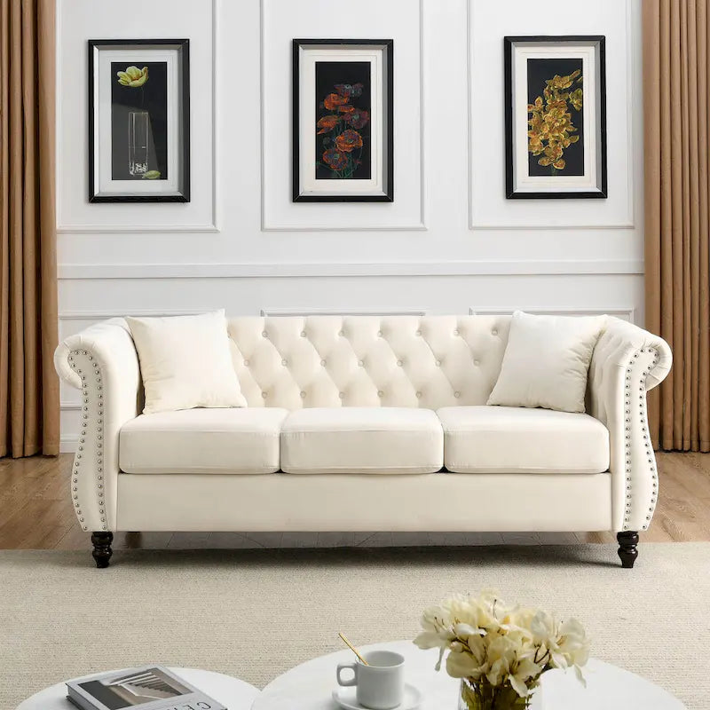 Chesterfield Sofa Grey Living Room