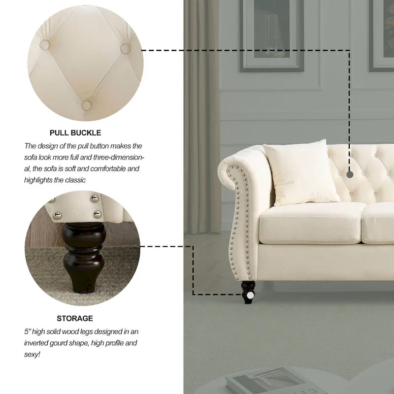 Chesterfield Sofa Grey Living Room