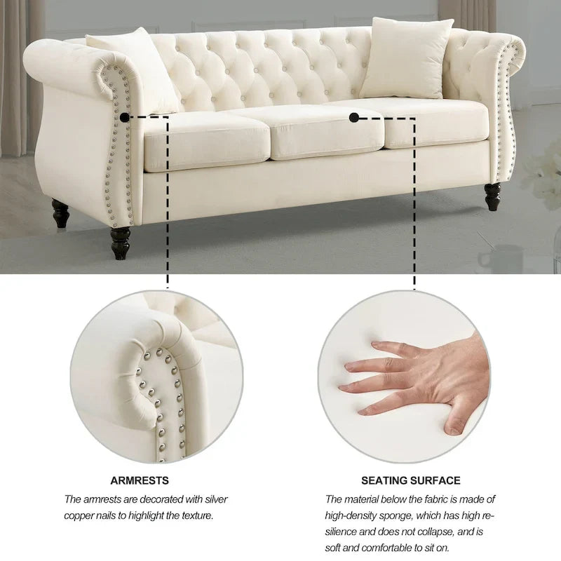 Chesterfield Sofa Grey Living Room