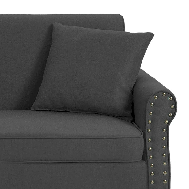 73 Sofa with Nailhead Trim Rolled Arms
