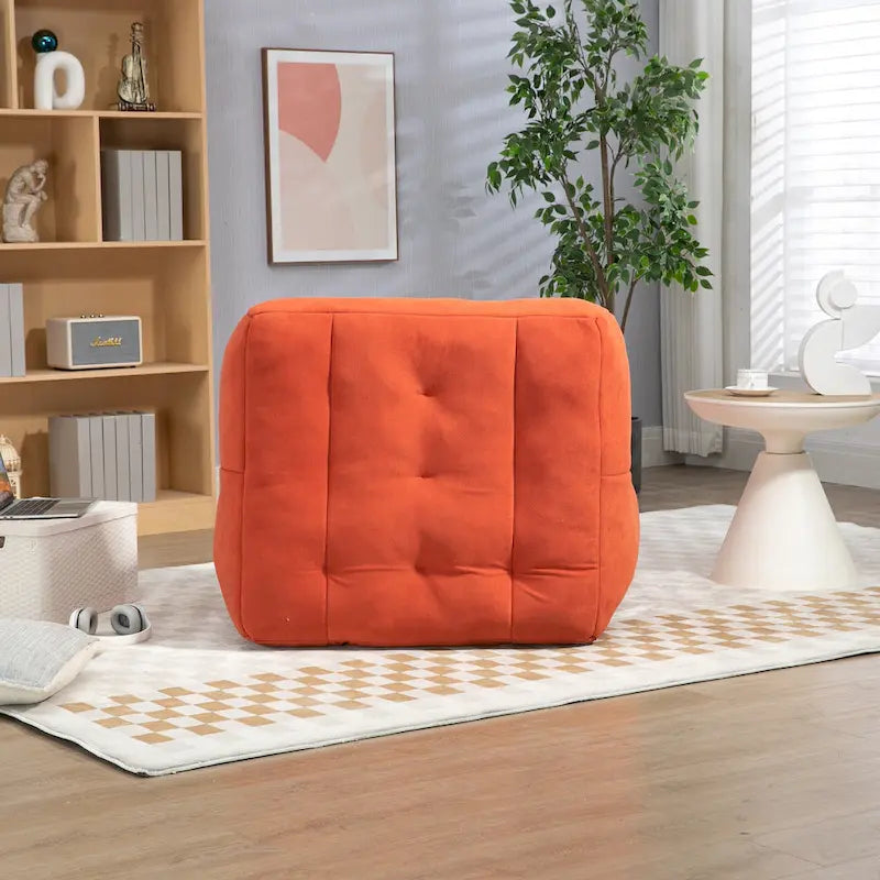 Fluffy bean bag chair with memory foam and ottoman