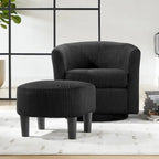 Swivel Accent Chair 360 Comfy Recliner Corduroy Arm Chair Single Sofa with Ottoman for Living Room Bedroom