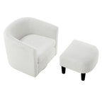 Swivel Accent Chair 360 Comfy Recliner Corduroy Arm Chair Single Sofa with Ottoman for Living Room Bedroom