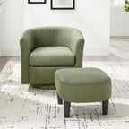 Swivel Accent Chair 360 Comfy Recliner Corduroy Arm Chair Single Sofa with Ottoman for Living Room Bedroom