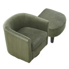 Swivel Accent Chair 360 Comfy Recliner Corduroy Arm Chair Single Sofa with Ottoman for Living Room Bedroom