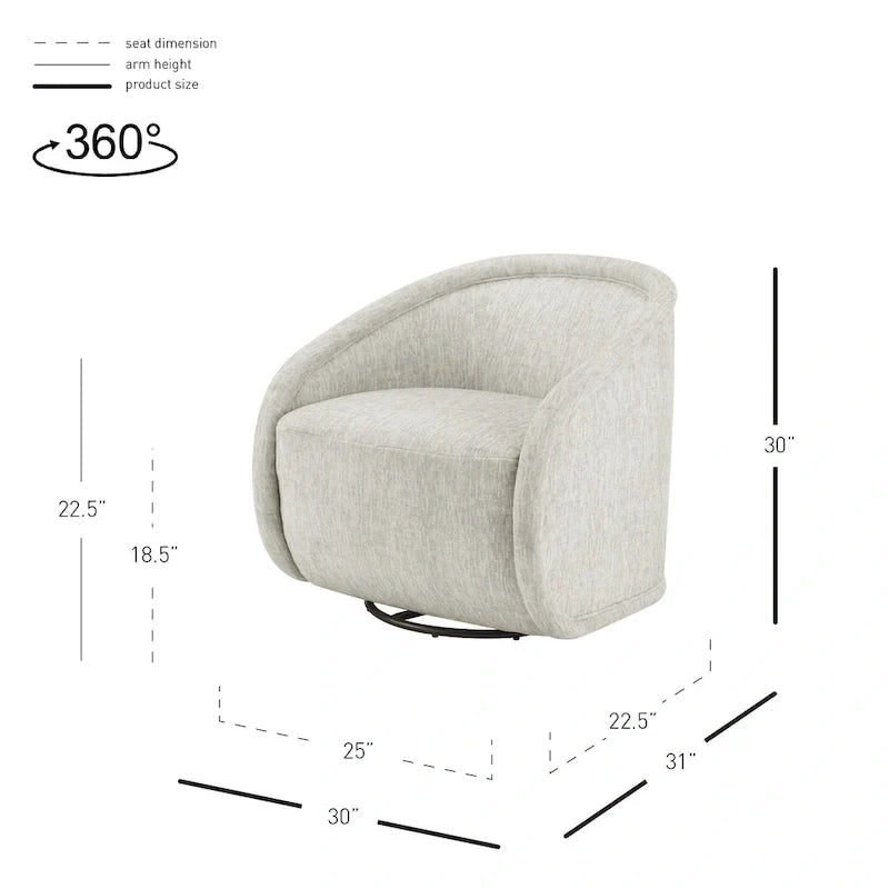 Margareth Fabric Swivel Accent Arm Chair