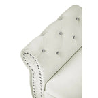63.4 in. Velvet Bedroom Bench with Solid Wood Legs & 1 Pillow Nail Storage Ottoman Bench with Armrest Crystal Buckle