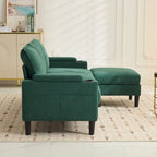Upholstered 3-seat Sofa with Storage Ottoman for Living Room