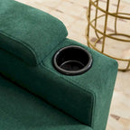 Upholstered 3-seat Sofa with Storage Ottoman for Living Room