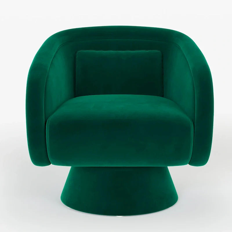 Nailhead Swivel Barrel Chair