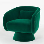 Nailhead Swivel Barrel Chair