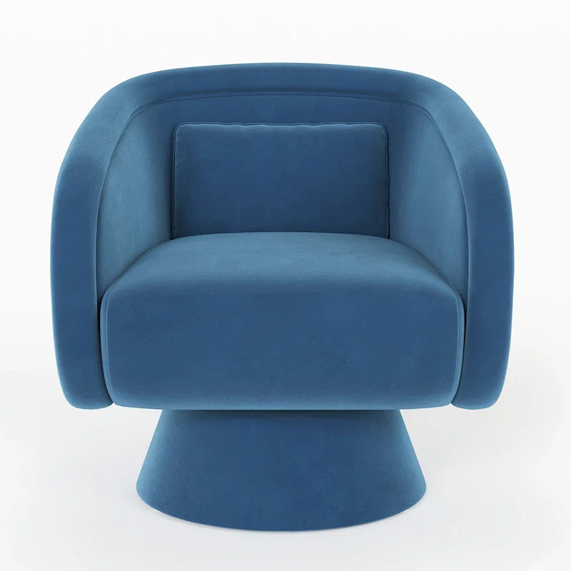 Nailhead Swivel Barrel Chair