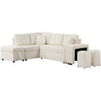 87.7 Convertible Sectional Pull Out Sofa Bed