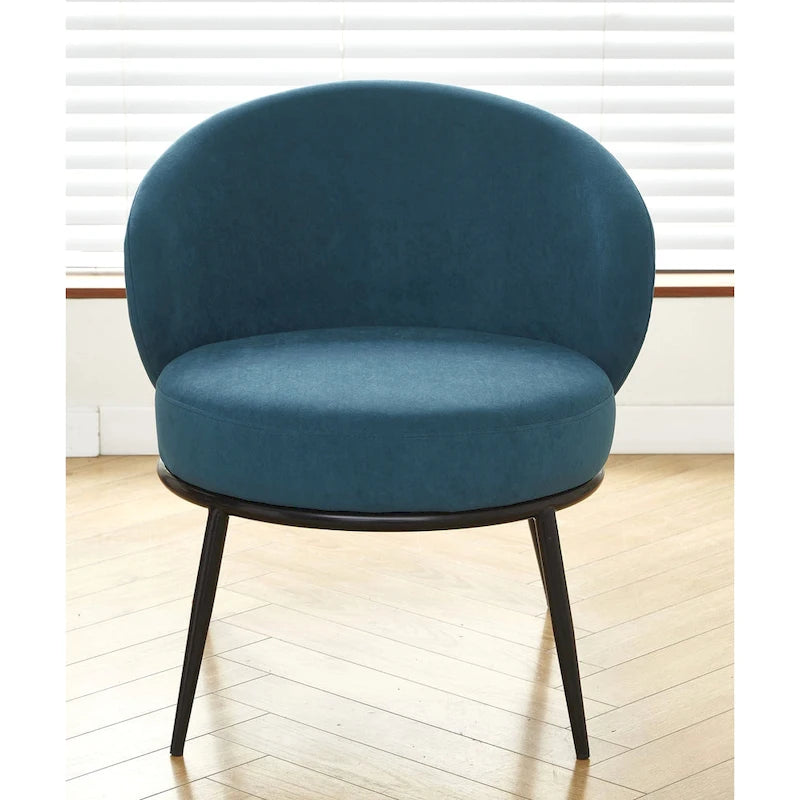 Mid Century Velvet Upholstered Living Room Accent Chair