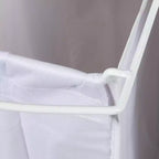 3-Bag Laundry Center, Smooth Laminate Shelving, Sturdy Steel Frame, Hanging Bar, Wheeling and Stationary Feet Options