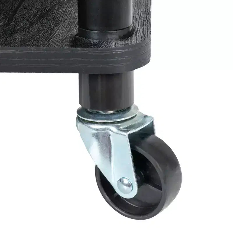 3-Bag Laundry Center, Smooth Laminate Shelving, Sturdy Steel Frame, Hanging Bar, Wheeling and Stationary Feet Options