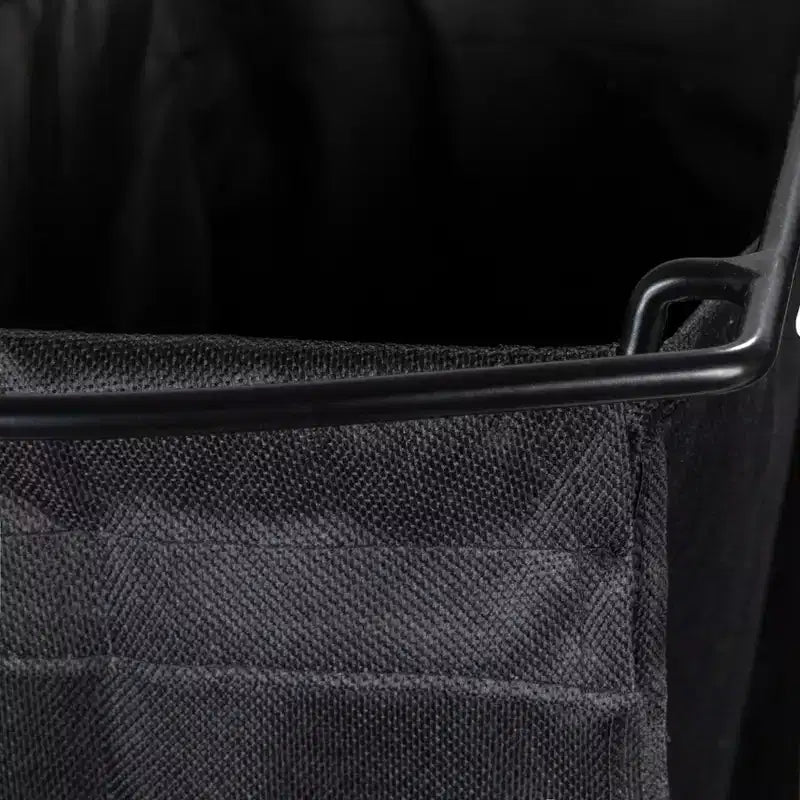 3-Bag Laundry Center, Smooth Laminate Shelving, Sturdy Steel Frame, Hanging Bar, Wheeling and Stationary Feet Options