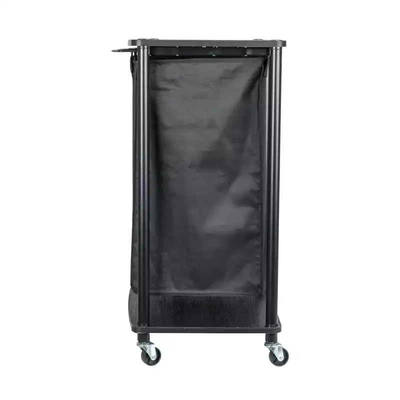 3-Bag Laundry Center, Smooth Laminate Shelving, Sturdy Steel Frame, Hanging Bar, Wheeling and Stationary Feet Options