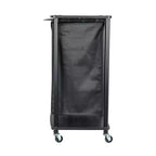 3-Bag Laundry Center, Smooth Laminate Shelving, Sturdy Steel Frame, Hanging Bar, Wheeling and Stationary Feet Options