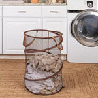 Pop-Up Mesh Laundry Hamper, Springform Steel Frame, Mesh Lining for Air Circulation, Large Capacity, Easy Set-Up, Compact Storage