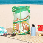 Pop-Up Mesh Laundry Hamper, Springform Steel Frame, Mesh Lining for Air Circulation, Large Capacity, Easy Set-Up, Compact Storage