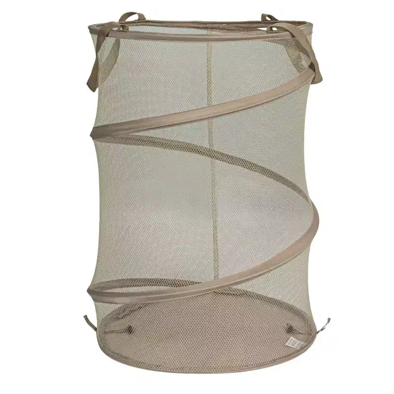Pop-Up Mesh Laundry Hamper, Springform Steel Frame, Mesh Lining for Air Circulation, Large Capacity, Easy Set-Up, Compact Storage