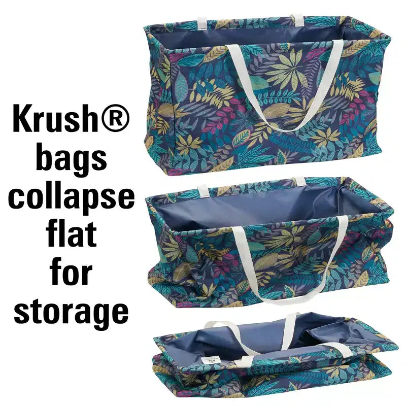 Canvas Utility Tote with Handles, Rectangular Krush Tote, Water-Resistant Vinyl Lining, Large Capacity, Durable and Versatile