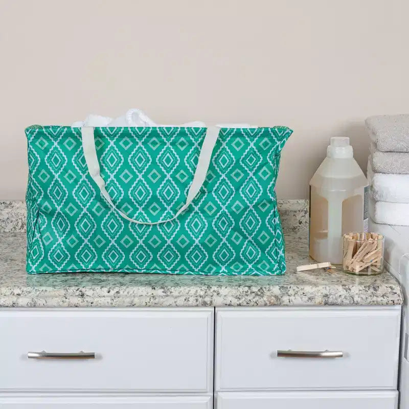 Canvas Utility Tote with Handles, Rectangular Krush Tote, Water-Resistant Vinyl Lining, Large Capacity, Durable and Versatile