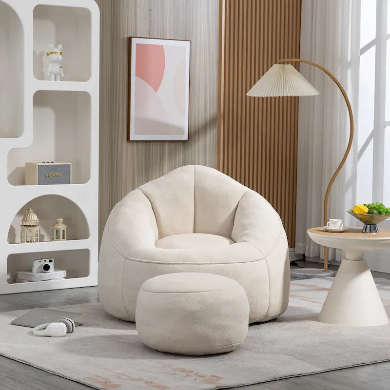 Bedding Bean Bag Sofa Chair With Footrest