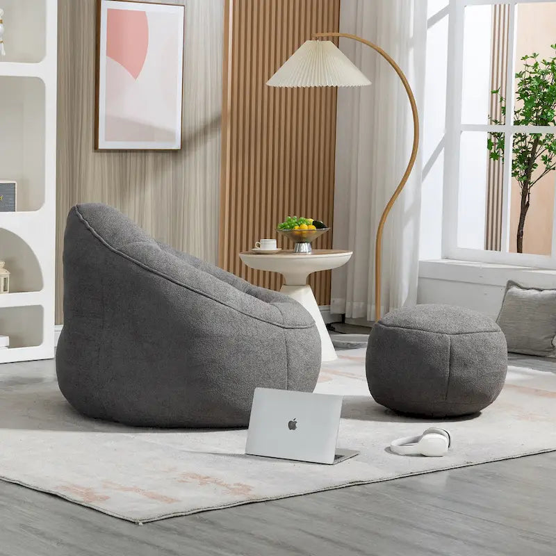 Bedding Bean Bag Sofa Chair With Footrest