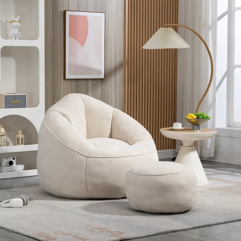Bedding Bean Bag Sofa Chair With Footrest