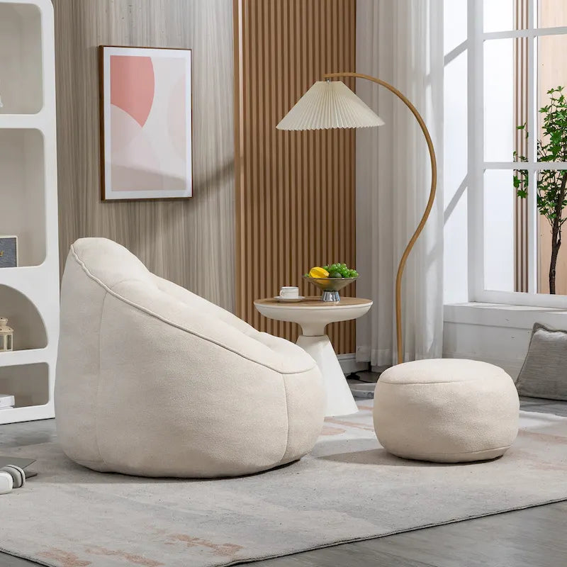 Bedding Bean Bag Sofa Chair With Footrest