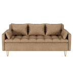 GIMMYFIVE 3-Seater Leather Sofa with Cushion, Couch for Living Room