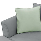 112-inch L-shaped 7-seat Modular Sectional Sofa with Ottoman and Three Pillows - 112W x 87D x 33H
