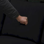 112-inch L-shaped 7-seat Modular Sectional Sofa with Ottoman and Three Pillows - 112W x 87D x 33H