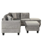 104.5-inch Modern L-shaped Sectional Sofa with Storage Ottoman and Reversible Chaise - 104.5W x 74.5D x 33.5H