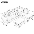 104.5-inch Modern L-shaped Sectional Sofa with Storage Ottoman and Reversible Chaise - 104.5W x 74.5D x 33.5H