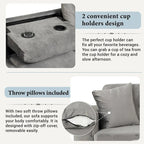 104.5-inch Modern L-shaped Sectional Sofa with Storage Ottoman and Reversible Chaise - 104.5W x 74.5D x 33.5H