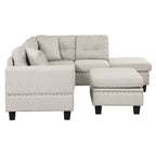 104.5-inch Modern L-shaped Sectional Sofa with Storage Ottoman and Reversible Chaise - 104.5W x 74.5D x 33.5H