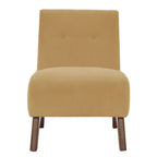 Corduroy Aremless Accent Chair with Solid Wood Legs & Padded Seat